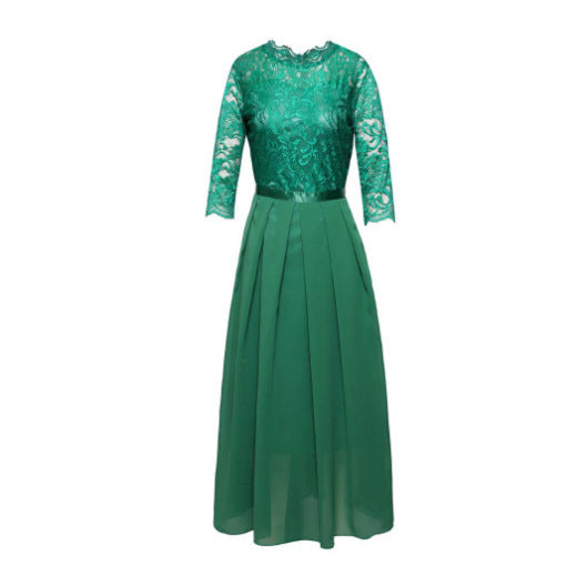 WW | Elegantes Maxi Kleid Mit Spitze Und Chiffon Für Damen