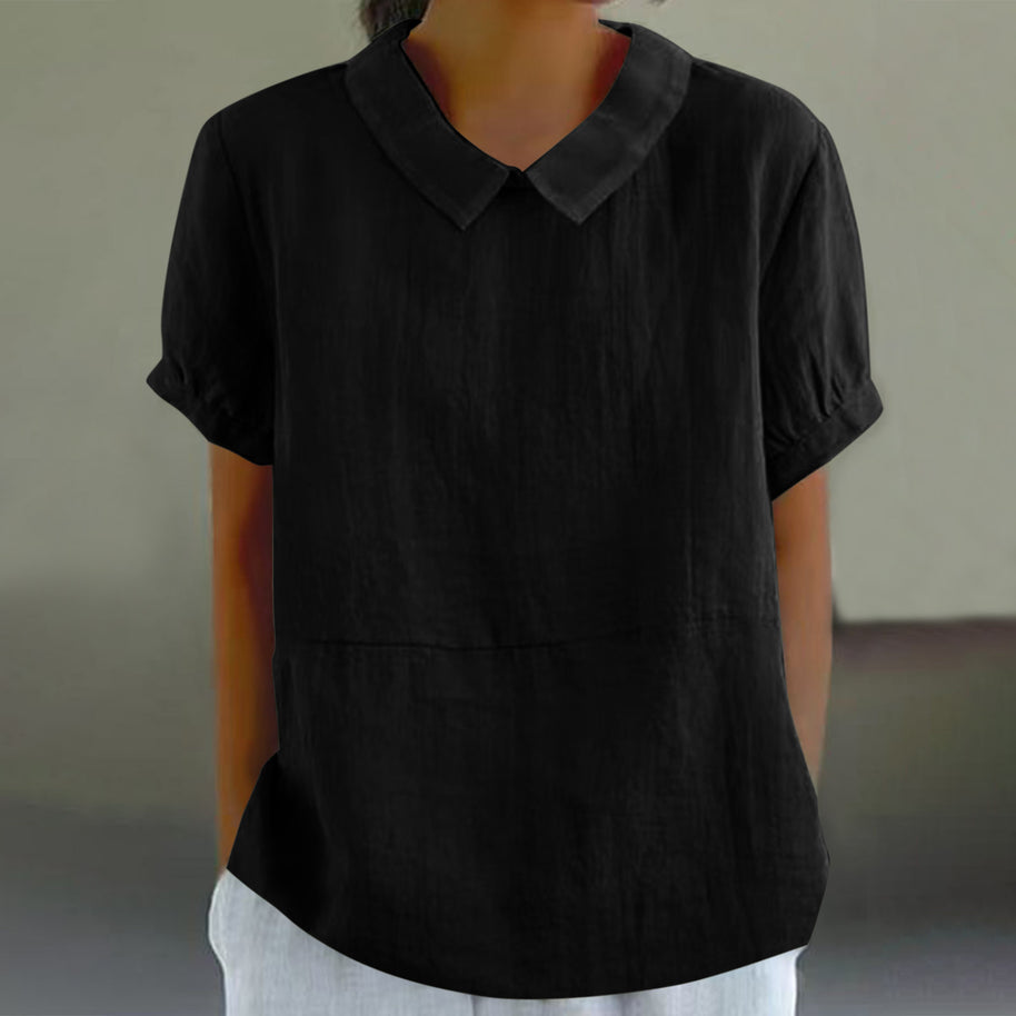 Damen Bio-Leinen Bluse mit Kragen WW