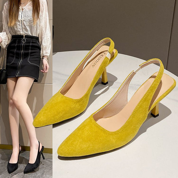 Damen Slingback-Pumps mit elegantem spitzem Zehenbereich und komfortablem Blockabsatz W&W
