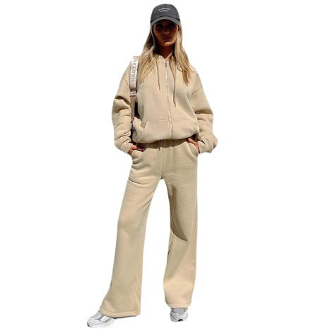 Damen Sport-Fleece-Set mit hochwertigem Reißverschluss und praktischem Taschen WW
