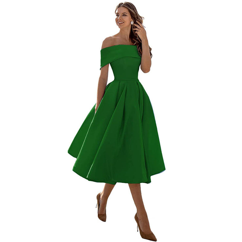 WW | Vielseitiges Trägerloses Satin-Kleid Für Partys