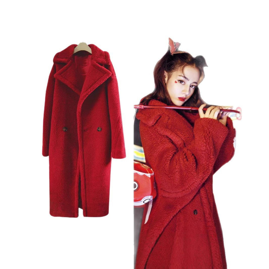 Damen Fleece-Mantel mit doppelter Knopfleiste und trendigem Schnitt WW