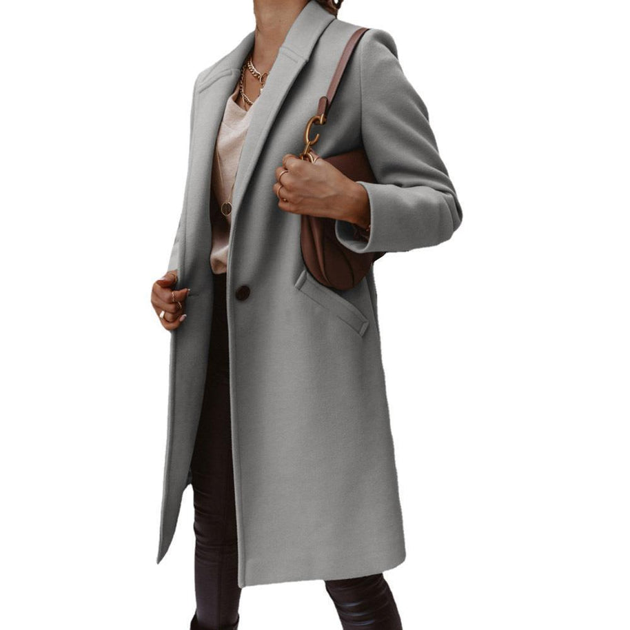 Damen Wollmantel mit elegantem Revers und zeitlosem Schnitt WW