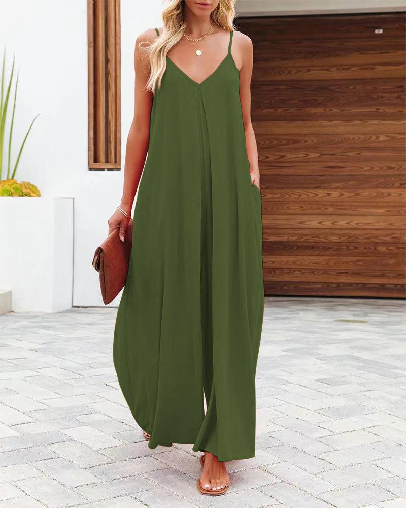 Damen Maxikleid mit schmalen Spagettiträgern und luftiger A-Linien-Silhouette WW