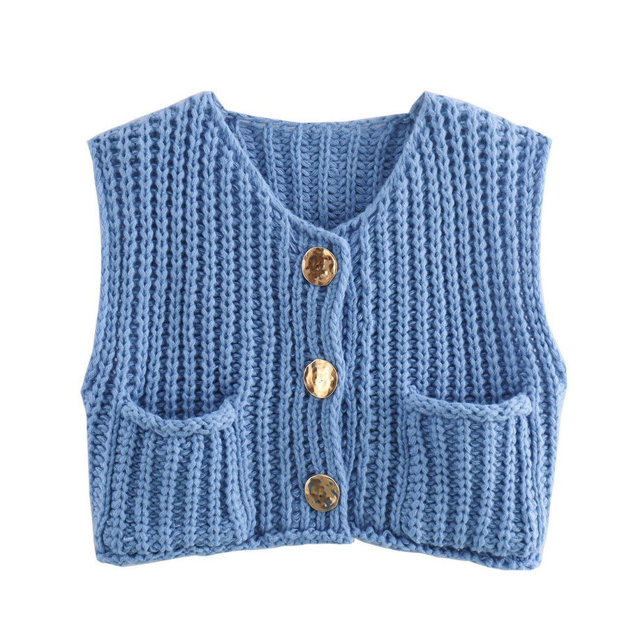 Damen Strickweste mit Taschen WW