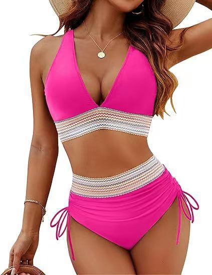 Damen Bikinis mit hoch tailliertem Schnitt und modischen Details WW