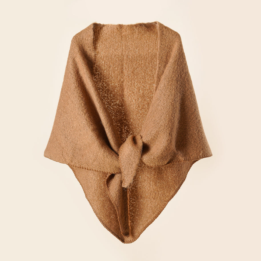 Damen Kuscheliger Wickelponcho mit modernen Fransen und elegantem Design WW