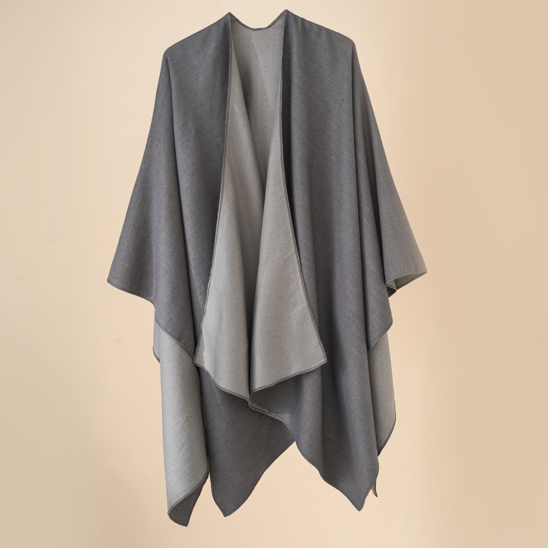Damen Wohlfühl-Poncho aus weichem Wollmix mit elegantem Schnitt WW