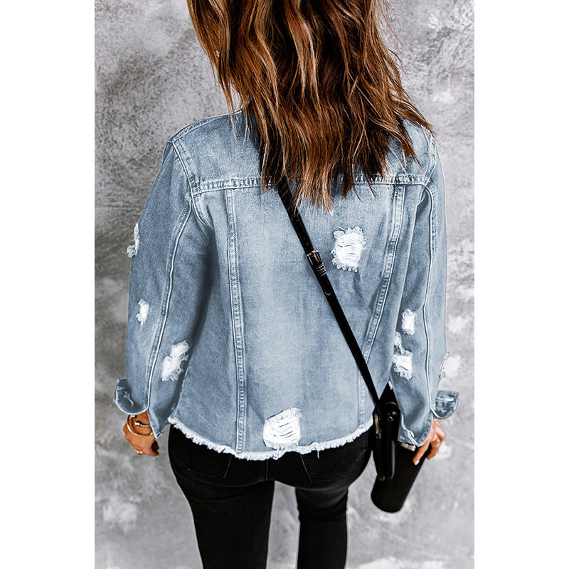 Damen Denim-Jacke mit lässigem Schnitt und funktionalen Taschen WW