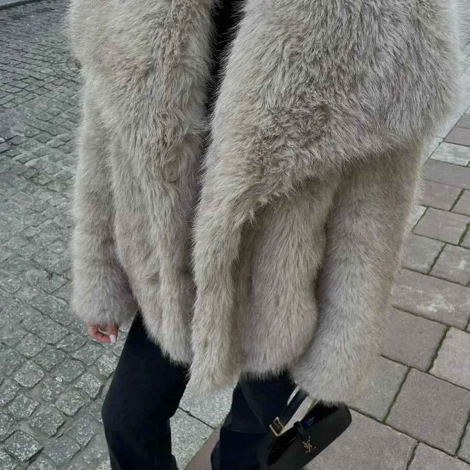 WW | Flauschige Pelzjacke Für Winter