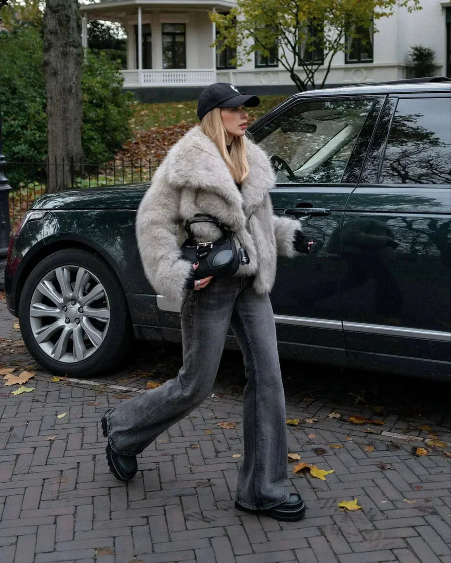 WW | Flauschige Pelzjacke Für Winter