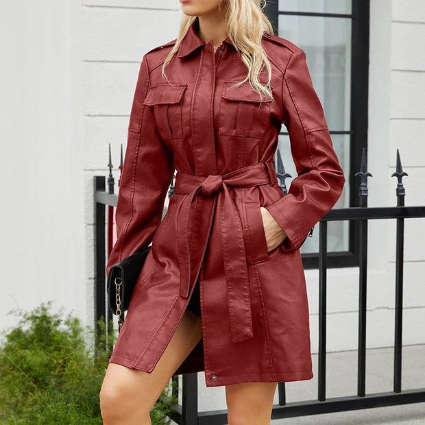 Slim-Jacke aus Kunstleder