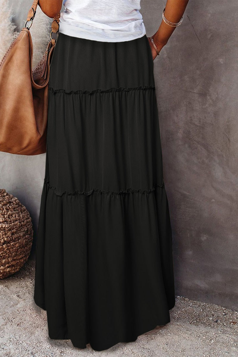 WW | Langer Hochtaillierter Maxi Rock