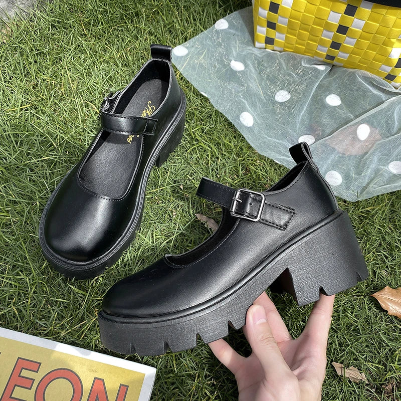 WW | Schuhe Frauen Schuhe Mary Janes Plattform Lolita Schuhe mit Absatz Pumps Frauen Japanischer Stil Vintage Mädchen High Heels Schuhe für Frauen