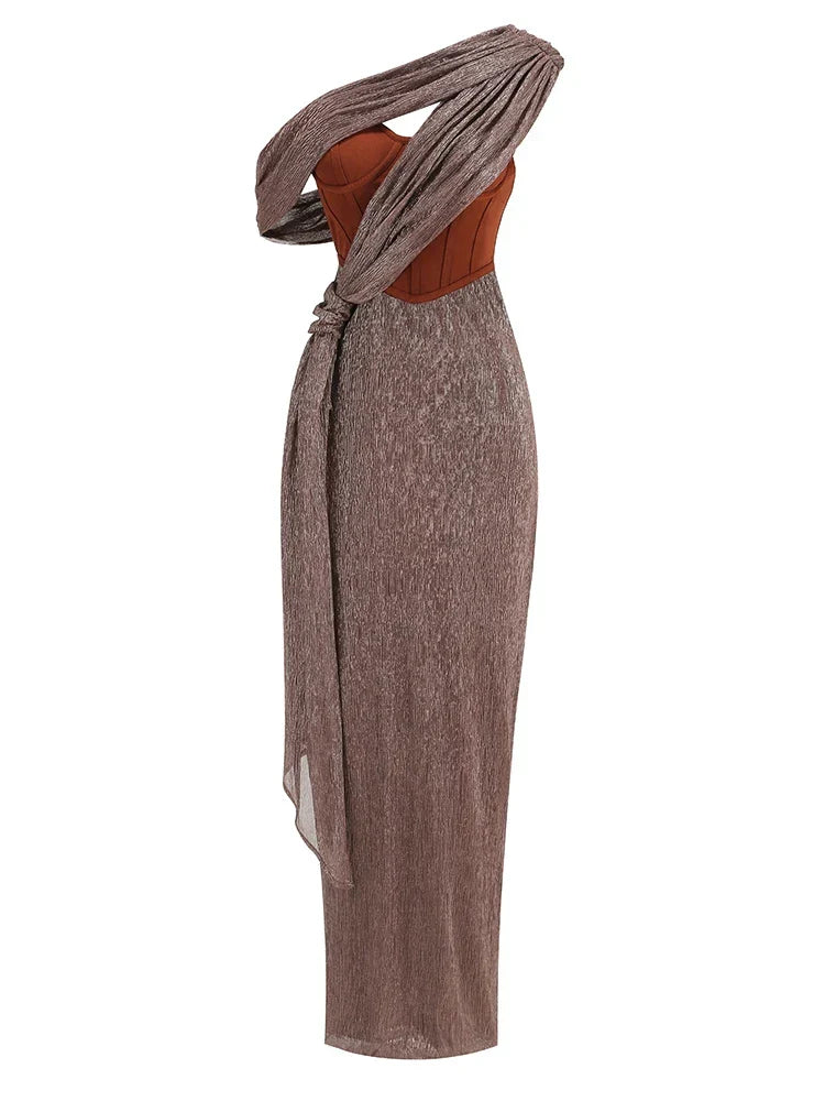 WW | Glitzer Rückenfrei Abend Maxi Kleid