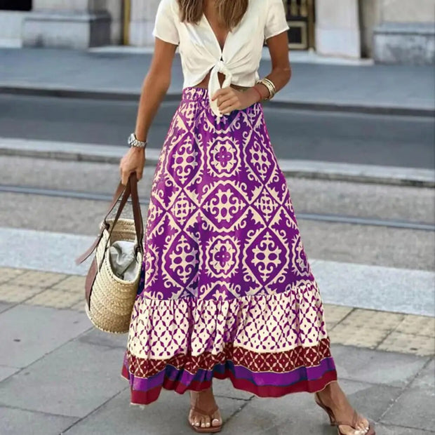 WW | Boho-Print-Maxi-Rock für Damen