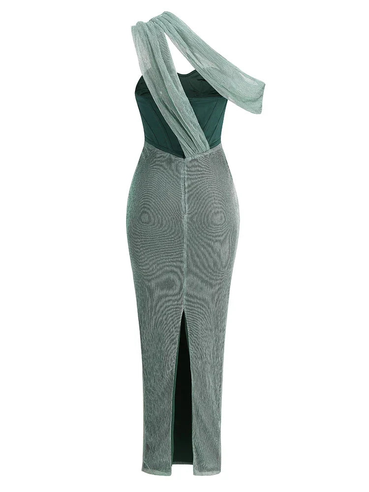 WW | Glitzer Rückenfrei Abend Maxi Kleid