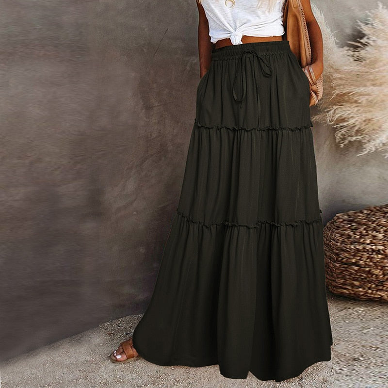 WW | Langer Hochtaillierter Maxi Rock