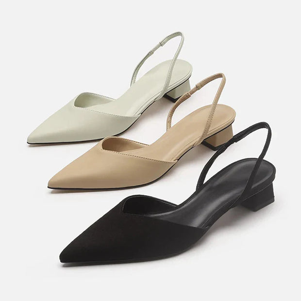 WW | Spitz Zulaufende Absätze Slingback Stil