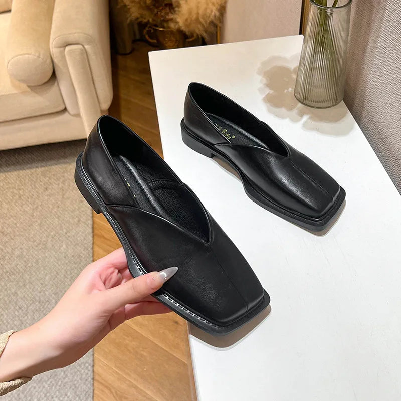 WW | Niedrige Absätze Mary Jane Schuhe mit Quadratzehen und Frühlingsdesign