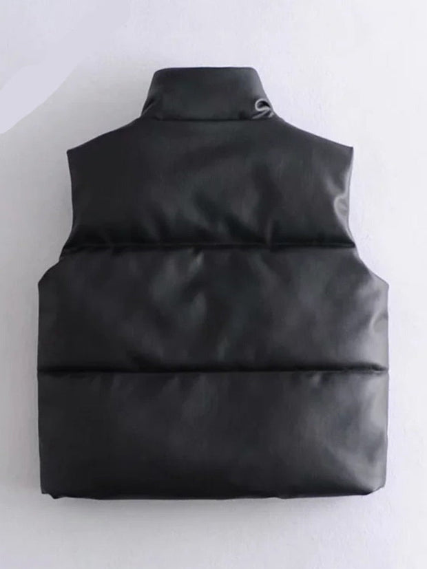 WW Lederjacken für Damen | Elegante Stehkragen Westen | Modische Reißverschlussjacken