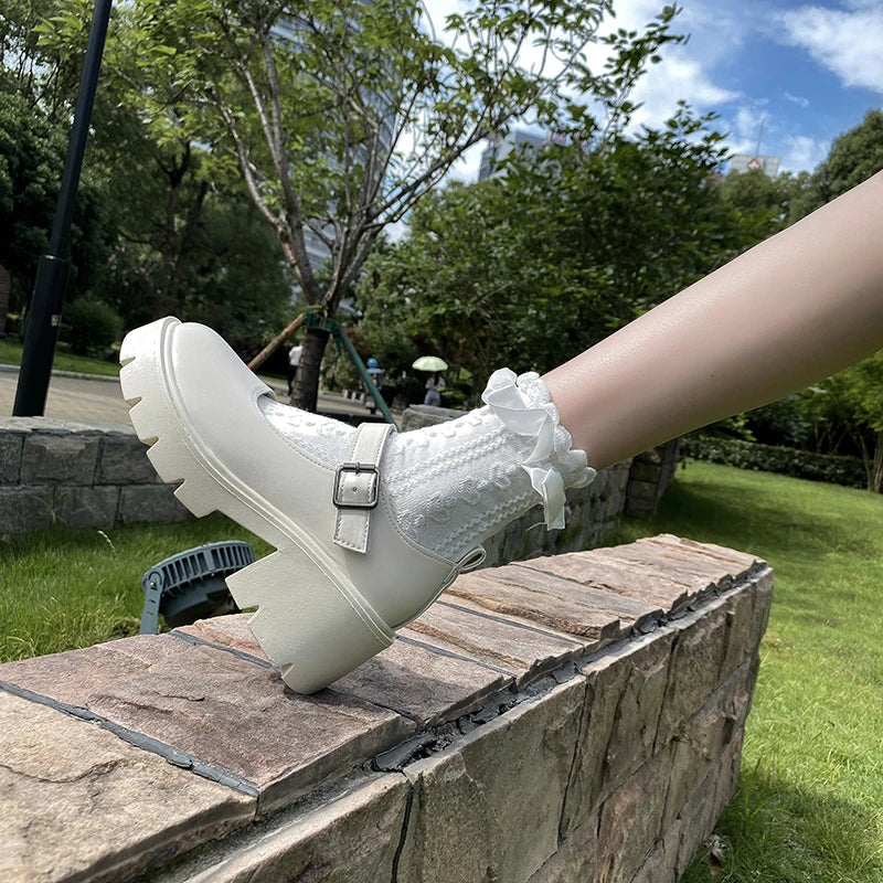WW | Schuhe Frauen Schuhe Mary Janes Plattform Lolita Schuhe mit Absatz Pumps Frauen Japanischer Stil Vintage Mädchen High Heels Schuhe für Frauen