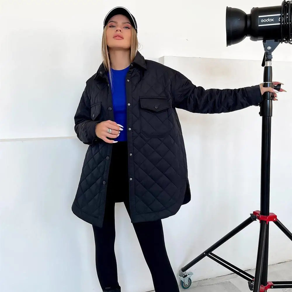 gesteppte Jacke mit Druckknöpfen