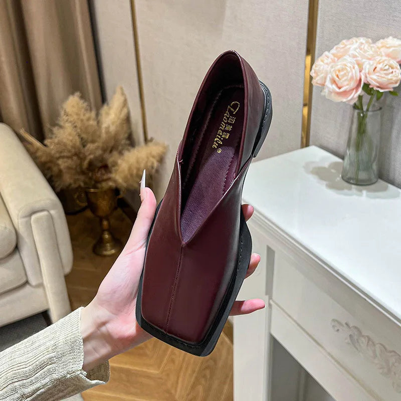 WW | Niedrige Absätze Mary Jane Schuhe mit Quadratzehen und Frühlingsdesign
