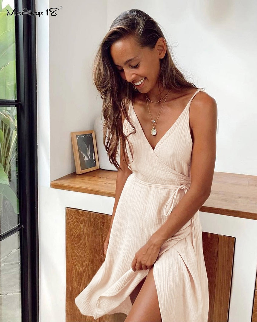 WW | Spaghetti Träger Sexy Sommerkleid