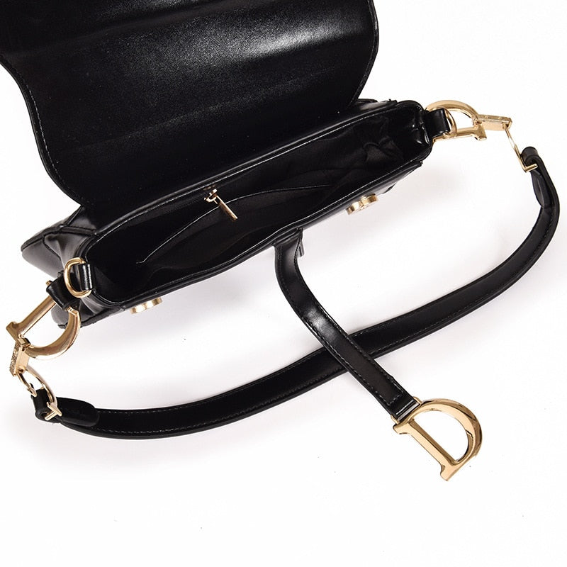 WW | Damen Schultertasche - Exklusive PU-Leder Satteltasche mit breitem Riemen und luxuriösem Aussehen