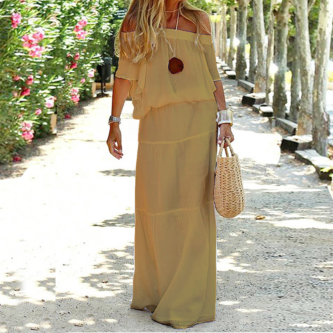WW | Bohemian Maxikleid mit offenem Schulter für Damen
