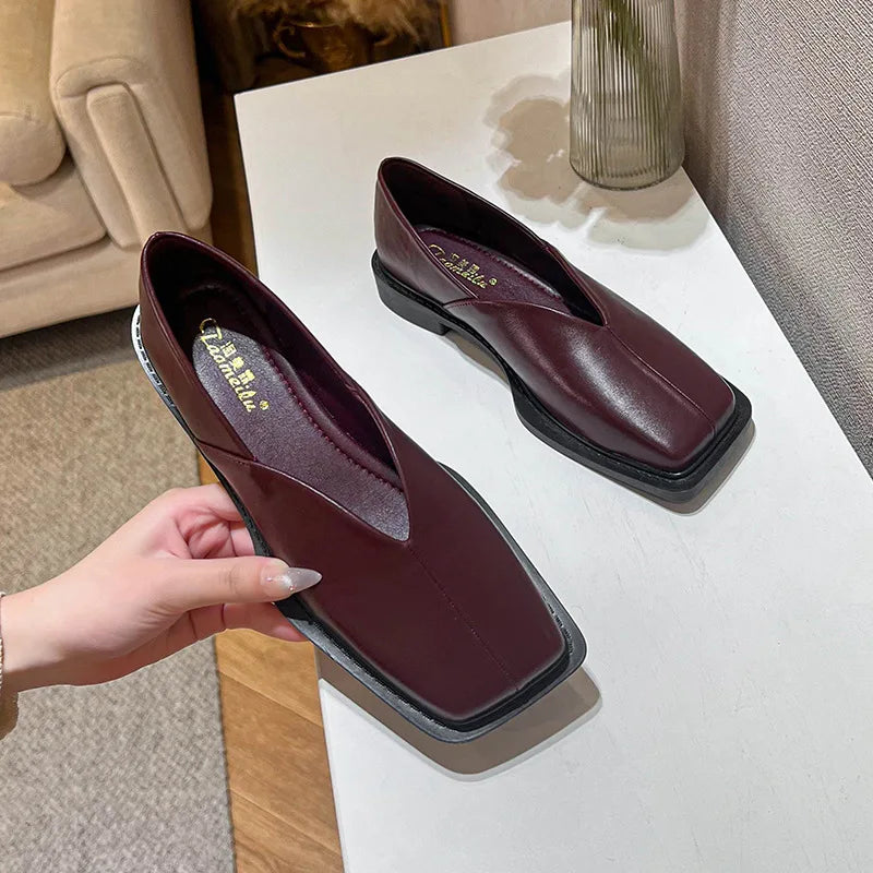 WW | Niedrige Absätze Mary Jane Schuhe mit Quadratzehen und Frühlingsdesign