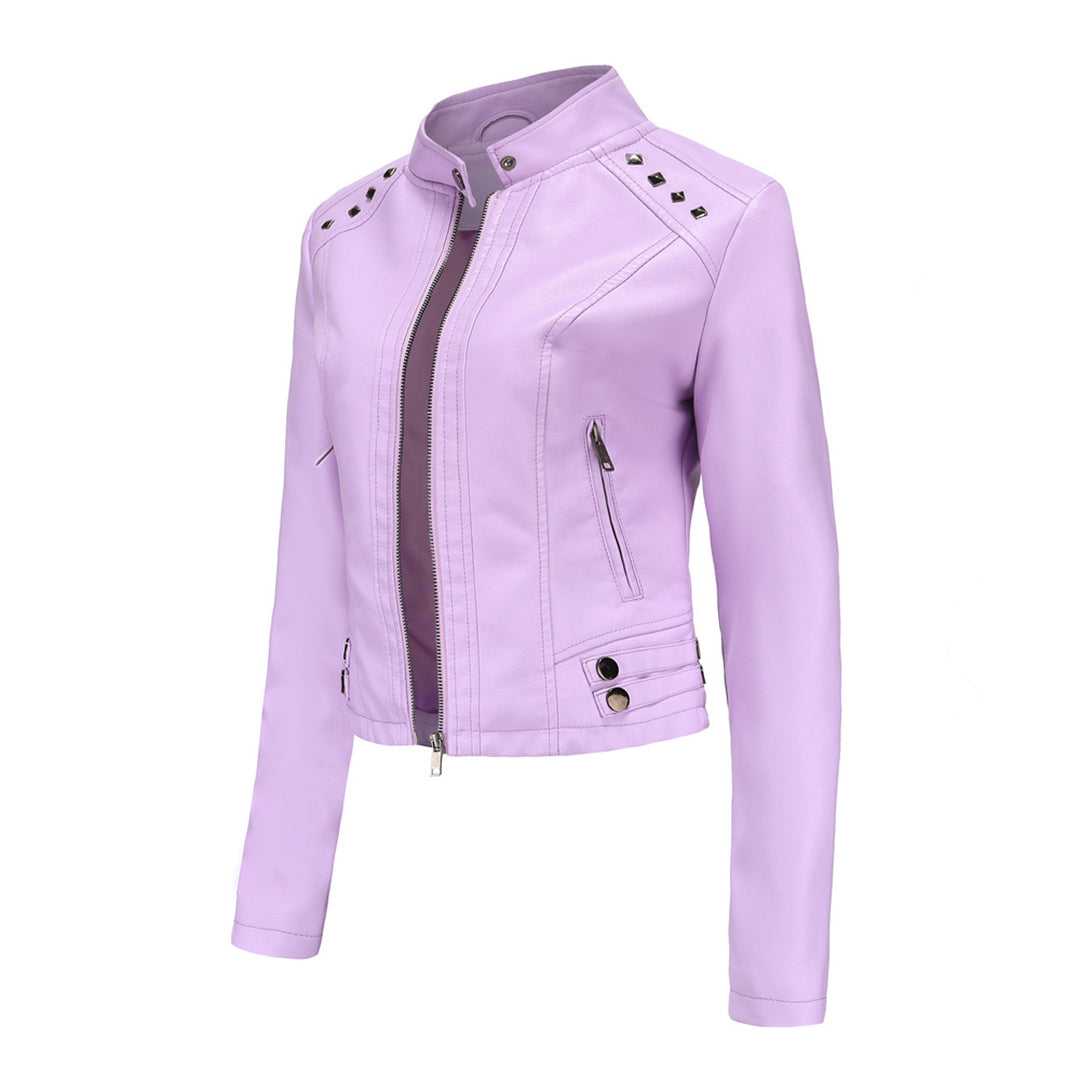 WW | Elegante Lederjacke mit einzigartigen Details für Damen