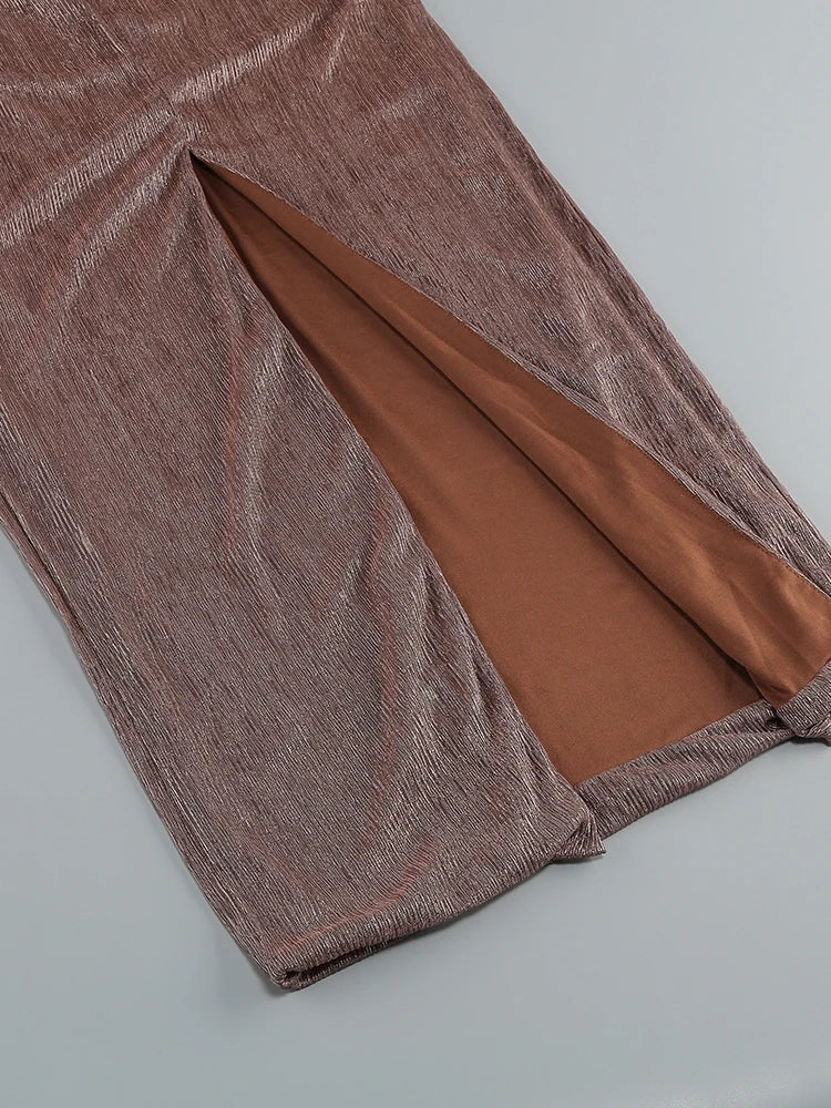 WW | Glitzer Rückenfrei Abend Maxi Kleid
