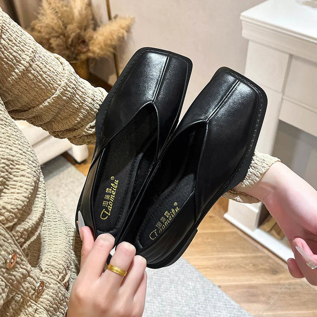WW | Niedrige Absätze Mary Jane Schuhe mit Quadratzehen und Frühlingsdesign