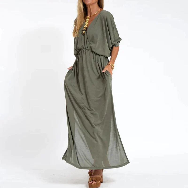 Vintage-Kleid | Mit seitlichem Schlitz in hoher Taille
