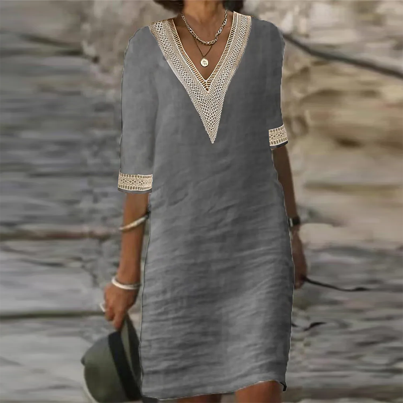 WW | Stilvolles Leinen Sommerkleid für Frauen
