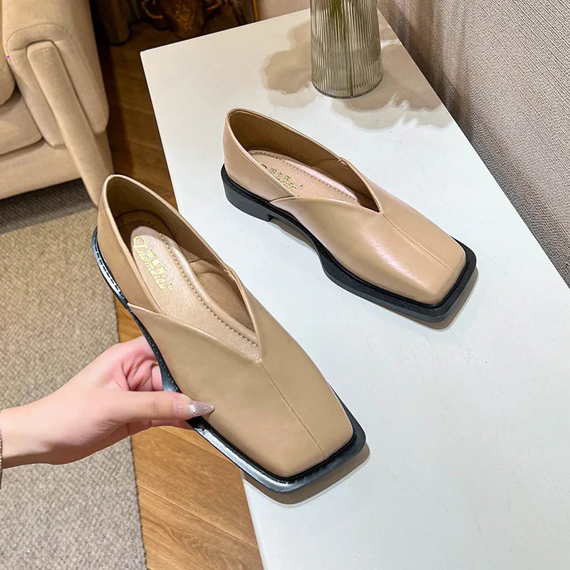 WW | Niedrige Absätze Mary Jane Schuhe mit Quadratzehen und Frühlingsdesign