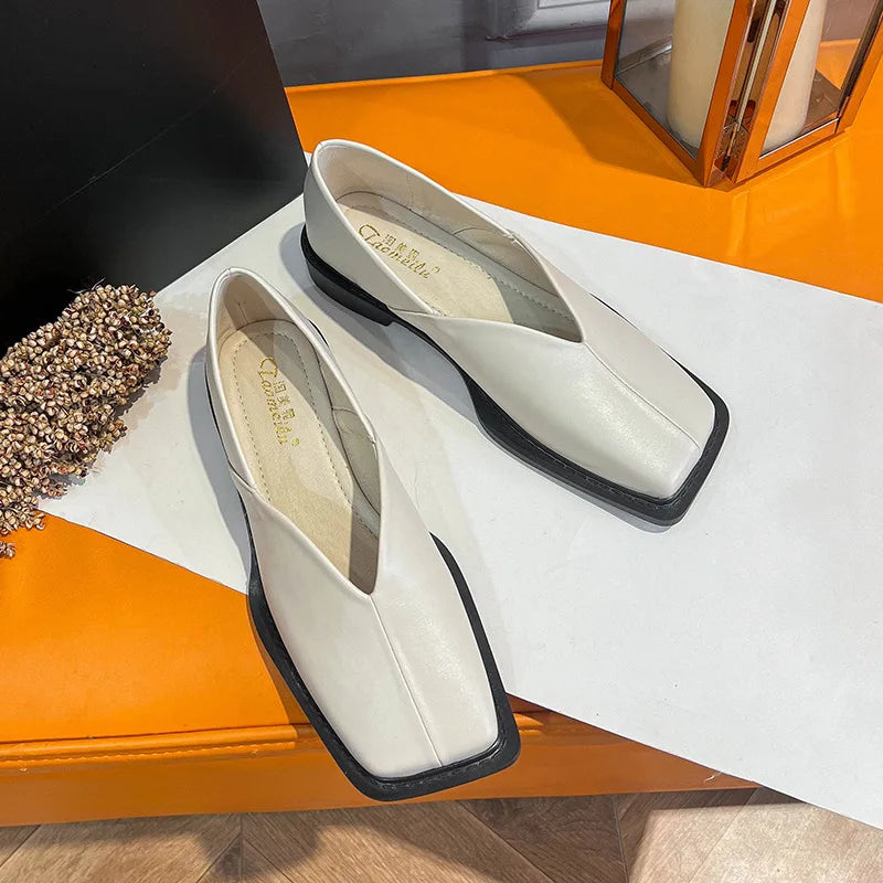WW | Niedrige Absätze Mary Jane Schuhe mit Quadratzehen und Frühlingsdesign