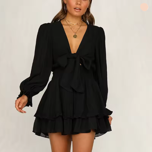 WW | Wickelkleid mit Rüschen und Taillenban