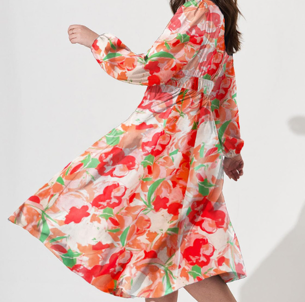 WW | Elegantes Blumen-Maxi für Damen