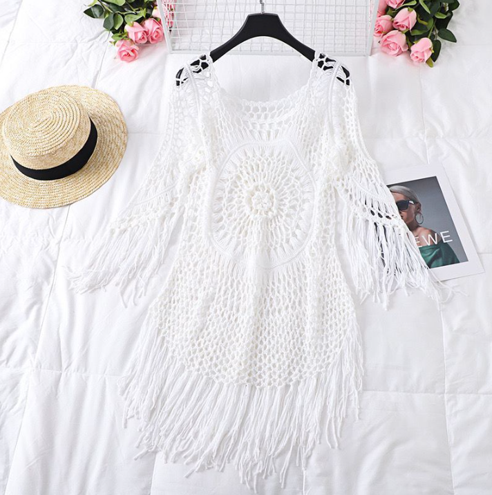WW | Cover Up Boho-Stil Langarm Bikini-Cover Up Strand-Outfits