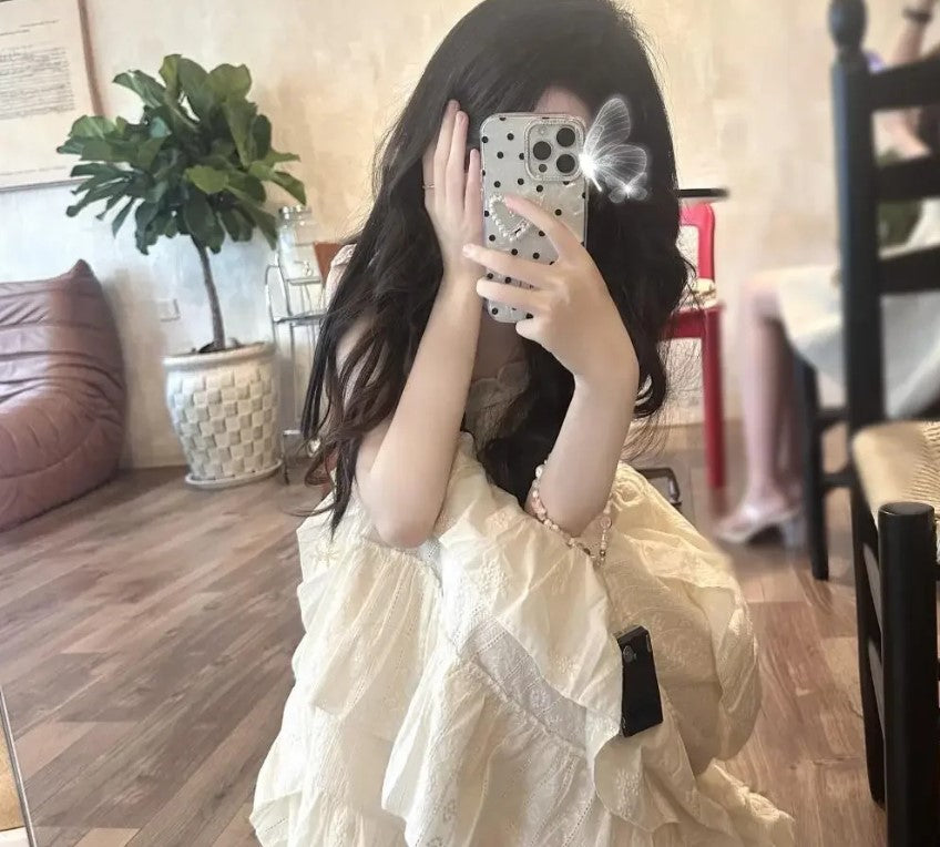 WW | Elegantes Ärmelloses Rüschentorte Kleid