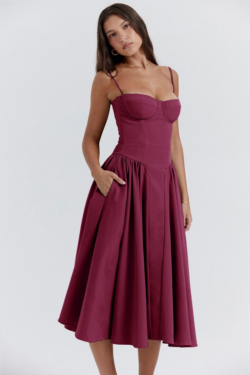 WW | Ärmelloses Midikleid Mit Korsett Passform