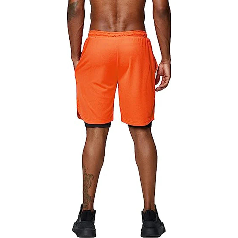 WW | Herren 2 in 1 Laufshorts Schnelltrocknend Für Sport Und Training Selfico