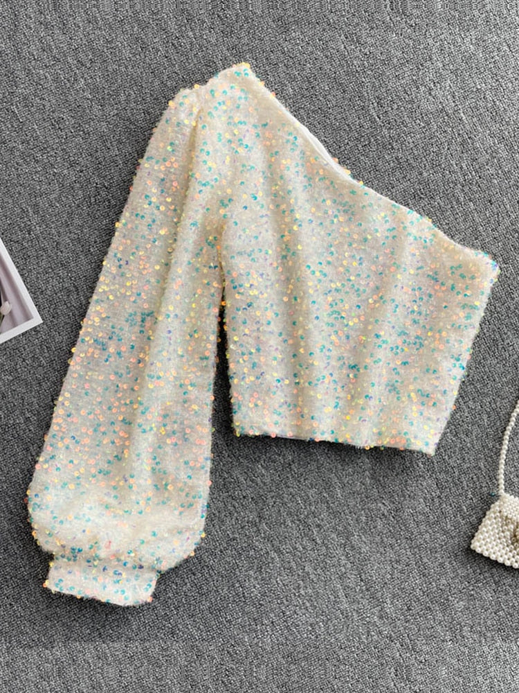 WW | Glitzerndes Top mit einem Schulterträger