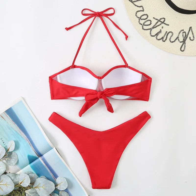 WW | Sexy Bikini mit Push Up Frauen Badebekleidung Frauen Badeanzug Mädchen Bikiniset Schwimmen Badehosen für Strandbekleidung Pool Sommer