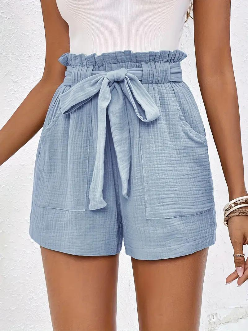 WW | Shorts mit Gürtel lockere Passform Shorts mit hoher Taille Mini Shorts