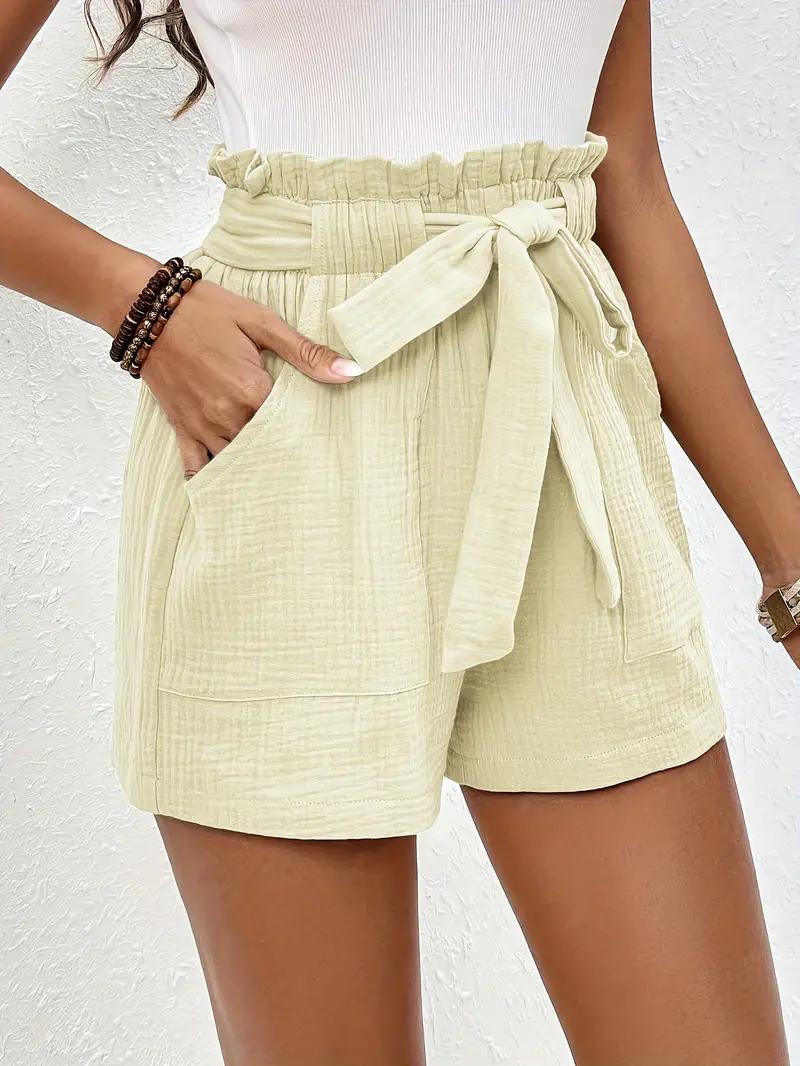 WW | Shorts mit Gürtel lockere Passform Shorts mit hoher Taille Mini Shorts