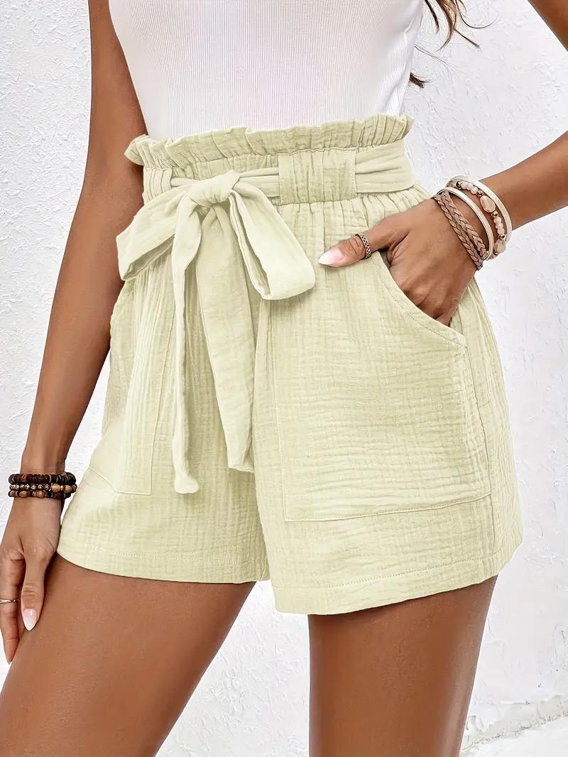 WW | Shorts mit Gürtel lockere Passform Shorts mit hoher Taille Mini Shorts